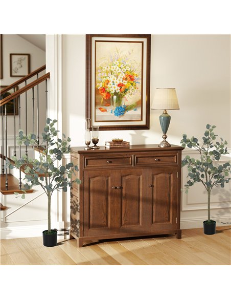 HOMCOM Set of 2 Decorative Artificial Plants, 4ft/ 120cm Silk Eucalyptus Trees with 230 Silver Dollar Leaves in Pot, Fake Plants - pic 153854 | FastDaddyshop