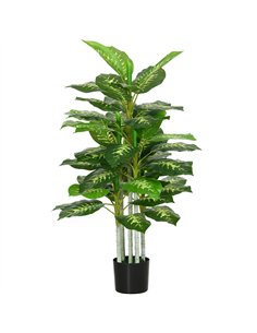 HOMCOM Artificial Evergreen Tree Fake Decorative Plant in Nursery Pot for Indoor Outdoor Decor, 120cm