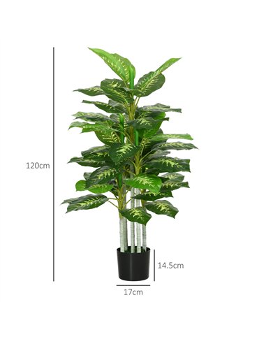 HOMCOM Artificial Evergreen Tree Fake Decorative Plant in Nursery Pot for Indoor Outdoor Decor, 120cm