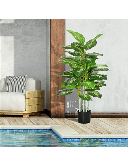 HOMCOM Artificial Evergreen Tree Fake Decorative Plant in Nursery Pot for Indoor Outdoor Decor, 120cm - pic 153865 | FastDaddyshop