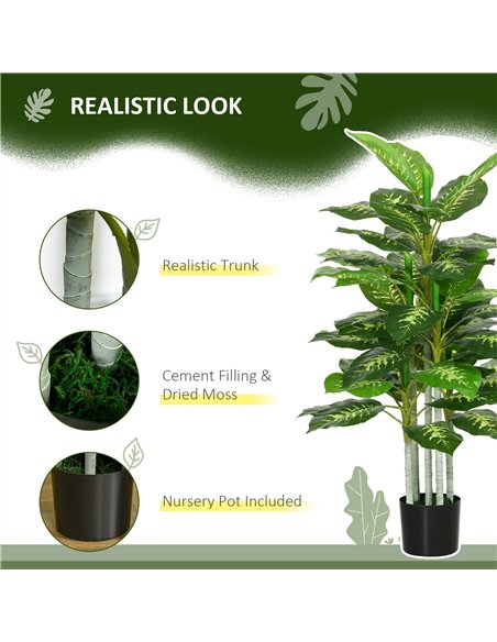 HOMCOM Artificial Evergreen Tree Fake Decorative Plant in Nursery Pot for Indoor Outdoor Decor, 120cm - pic 153866 | FastDaddyshop