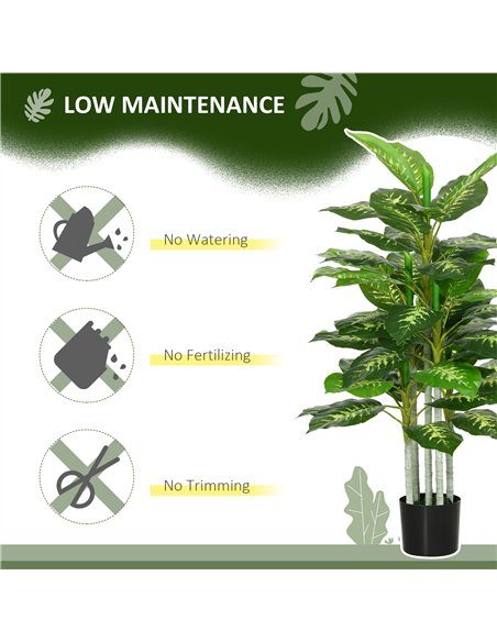 HOMCOM Artificial Evergreen Tree Fake Decorative Plant in Nursery Pot for Indoor Outdoor Decor, 120cm - pic 153867 | FastDaddyshop