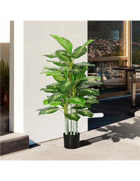 HOMCOM Artificial Evergreen Tree Fake Decorative Plant in Nursery Pot for Indoor Outdoor Decor, 120cm - pic 153868 | FastDaddyshop