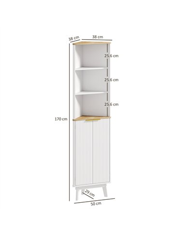 HOMCOM Tall Bathroom Storage Cabinet, Slim Bathroom Storage Unit with Doors and Adjustable Shelves, Freestanding Bathroom Cabine