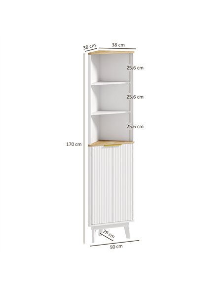 HOMCOM Tall Bathroom Storage Cabinet, Slim Bathroom Storage Unit with Doors and Adjustable Shelves, Freestanding Bathroom Cabine - pic 153891 | FastDaddyshop