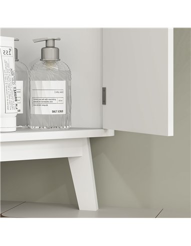 HOMCOM Tall Bathroom Storage Cabinet, Slim Bathroom Storage Unit with Doors and Adjustable Shelves, Freestanding Bathroom Cabine