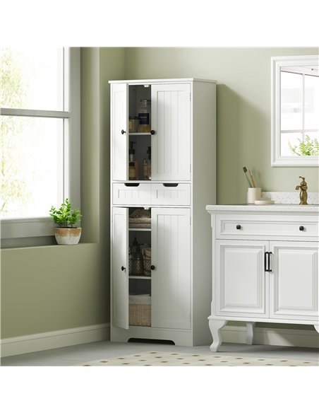 HOMCOM Tall Bathroom Cabinet, Freestanding Storage Cupboard, Bathroom Storage Cabinet with Drawer, Adjustable Shelf and Doors, 6 - pic 153908 | FastDaddyshop