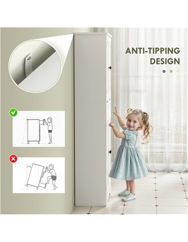 HOMCOM Tall Bathroom Cabinet, Freestanding Storage Cupboard, Bathroom Storage Cabinet with Drawer, Adjustable Shelf and Doors, 6