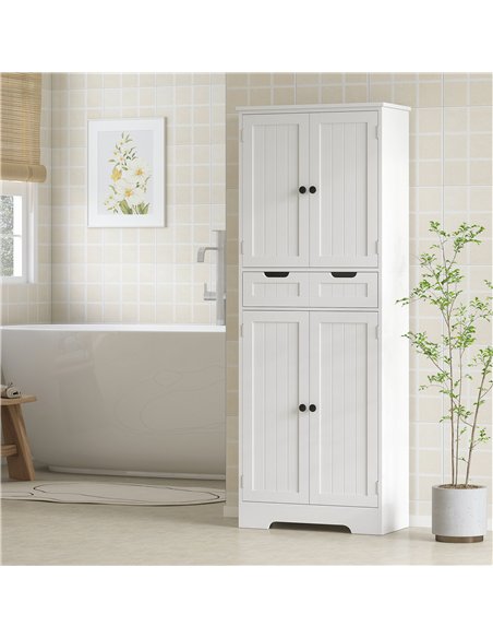 HOMCOM Tall Bathroom Cabinet, Freestanding Storage Cupboard, Bathroom Storage Cabinet with Drawer, Adjustable Shelf and Doors, 6 - pic 153912 | FastDaddyshop