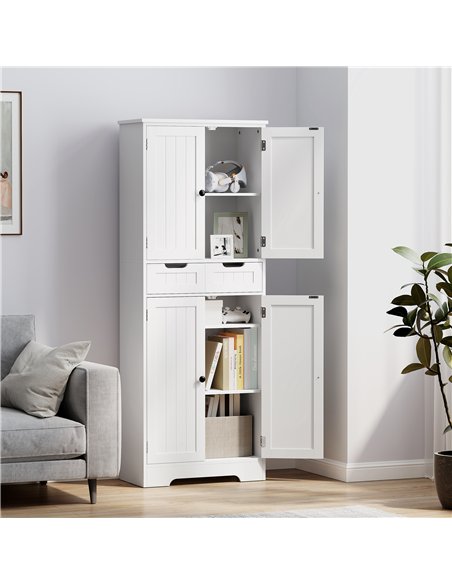HOMCOM Tall Bathroom Cabinet, Freestanding Storage Cupboard, Bathroom Storage Cabinet with Drawer, Adjustable Shelf and Doors, 6 - pic 153914 | FastDaddyshop