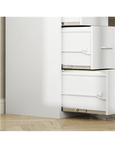 HOMCOM Four-Drawer Modern Steel Filing Cabinet - White