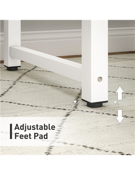 HOMCOM Computer Desk, Writing Table, 80 x 60 x 76cm Workstation for Home Office, Study with Metal Frame, Simple Assembly, White - pic 153955 | FastDaddyshop