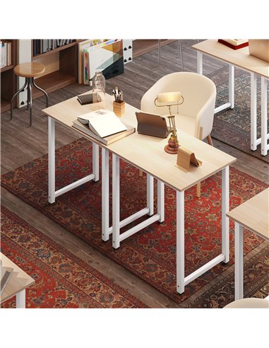 HOMCOM Computer Desk, Writing Table, 80 x 60 x 76cm Workstation for Home Office, Study with Metal Frame, Simple Assembly, White