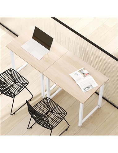 HOMCOM Computer Desk, Writing Table, 80 x 60 x 76cm Workstation for Home Office, Study with Metal Frame, Simple Assembly, White