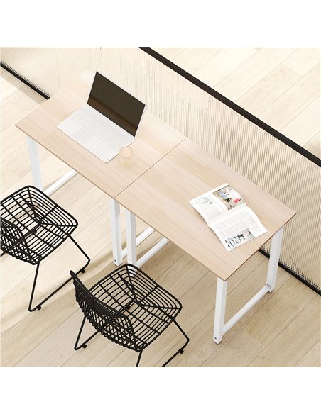 HOMCOM Computer Desk, Writing Table, 80 x 60 x 76cm Workstation for Home Office, Study with Metal Frame, Simple Assembly, White - pic 153960 | FastDaddyshop