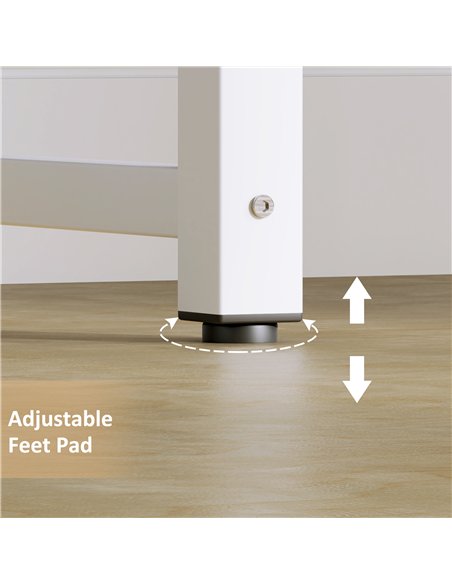 HOMCOM Computer Desk, Writing Table, 100 x 60 x 76cm Workstation for Home Office, Study with Metal Frame, Simple Assembly, White - pic 153964 | FastDaddyshop