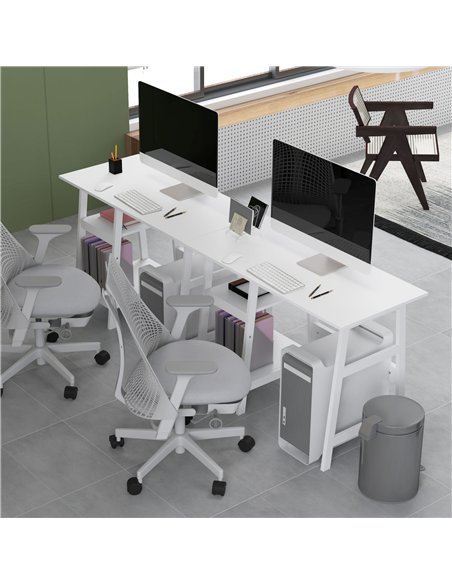 HOMCOM Compact Computer Desk with Storage Shelves, Study Table with Bookshelf, PC Table Workstation for Home Office, Study, Easy - pic 154012 | FastDaddyshop
