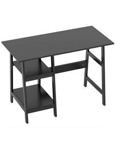 HOMCOM Compact Computer Desk with Storage Shelves, Study Table with Bookshelf, PC Table Workstation for Home Office, Study, Easy