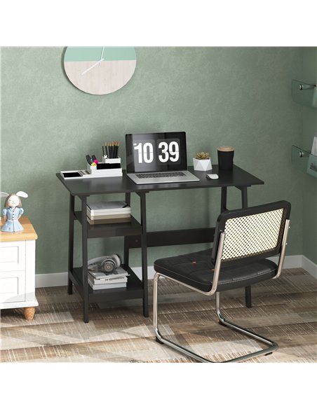 HOMCOM Compact Computer Desk with Storage Shelves, Study Table with Bookshelf, PC Table Workstation for Home Office, Study, Easy - pic 154016 | FastDaddyshop