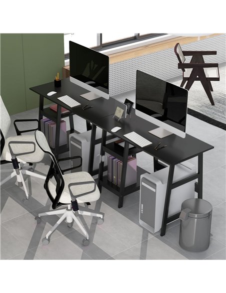HOMCOM Compact Computer Desk with Storage Shelves, Study Table with Bookshelf, PC Table Workstation for Home Office, Study, Easy - pic 154021 | FastDaddyshop