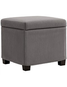 HOMCOM Storage Ottoman Bench, Corduroy Footstool with Removable Lid and Legs, 40cm Storage Chest Box for Living Room, Bedroom, H