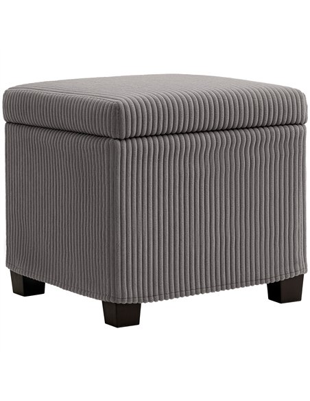 HOMCOM Storage Ottoman Bench, Corduroy Footstool with Removable Lid and Legs, 40cm Storage Chest Box for Living Room, Bedroom, H - pic 154051 | FastDaddyshop