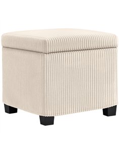 HOMCOM Storage Ottoman Bench, Corduroy Footstool with Removable Lid and Legs, 40cm Storage Chest Box for Living Room, Bedroom, H