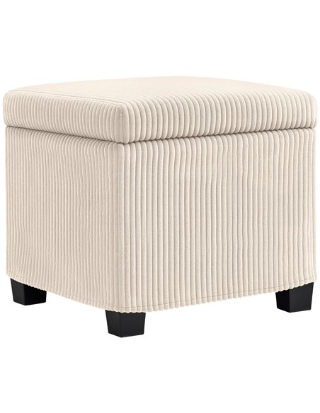 HOMCOM Storage Ottoman Bench, Corduroy Footstool with Removable Lid and Legs, 40cm Storage Chest Box for Living Room, Bedroom, H - pic 154060 | FastDaddyshop