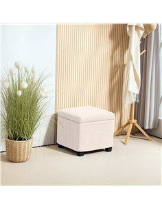 HOMCOM Storage Ottoman Bench, Corduroy Footstool with Removable Lid and Legs, 40cm Storage Chest Box for Living Room, Bedroom, H 2