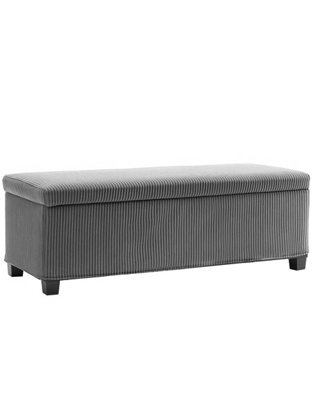 HOMCOM Storage Ottoman Bench, Corduroy Footstool with Removable Lid and Legs, 112cm Storage Chest Box for Living Room, Bedroom,  - pic 154069 | FastDaddyshop