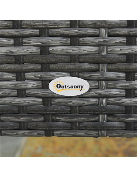 Outsunny 4 PCs Garden Rattan Corner Sofa and Table Set with Cushions, Mixed Grey - pic 15409 | FastDaddyshop