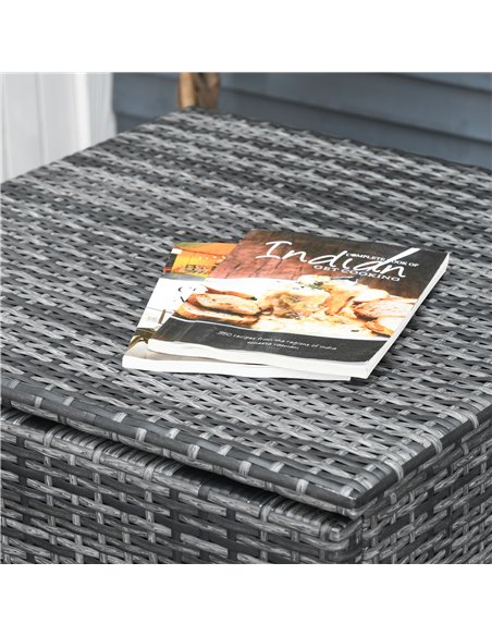 Outsunny 4 PCs Garden Rattan Corner Sofa and Table Set with Cushions, Mixed Grey - pic 15410 | FastDaddyshop