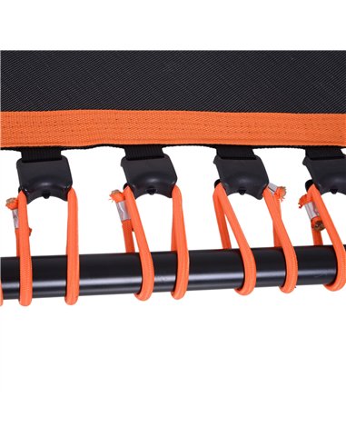 HOMCOM Mini Trampoline W/Adjustable Handle Bar - Black/Orange