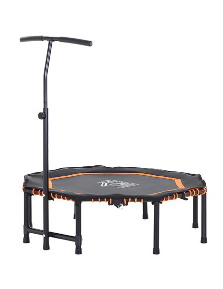 HOMCOM 48" Octagonal Mini Fitness Trampoline Rebounder Indoor Outdoor Foldable Mini Jumper with Adjustable Handle, Max Load 100  - pic 154105 | FastDaddyshop