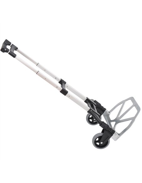 HOMCOM Aluminium Folding Hand Truck Trolley, Heavy Duty Foldable Sack Cart with Adjustable Telescoping Handle, 70KG Load Capacit - pic 154131 | FastDaddyshop