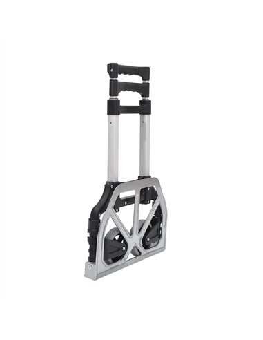 HOMCOM Aluminium Folding Hand Truck Trolley, Heavy Duty Foldable Sack Cart with Adjustable Telescoping Handle, 70KG Load Capacit