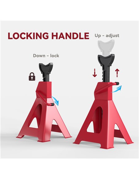 HOMCOM Axle Stands 2 Ton Car Jack Stands Pack of 2, 28-42.5 cm Height Adjustable Support Jack Stand, Heavy Duty Car Lift Tool fo - pic 154144 | FastDaddyshop