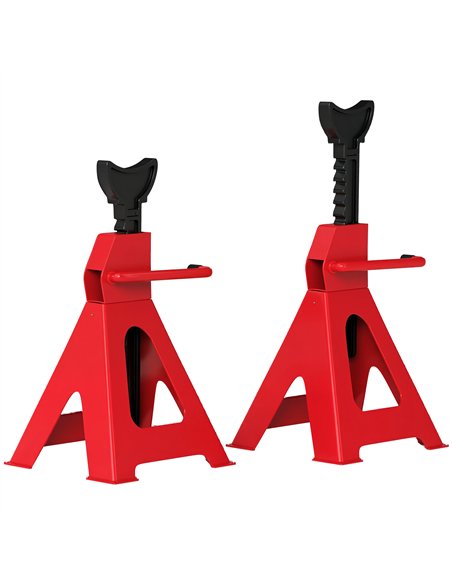 HOMCOM Axle Stands 3 Ton Car Jack Stands Pack of 2, 38.5-60 cm Height Adjustable Support Jack Stand, Heavy Duty Car Lift Tool fo - pic 154149 | FastDaddyshop