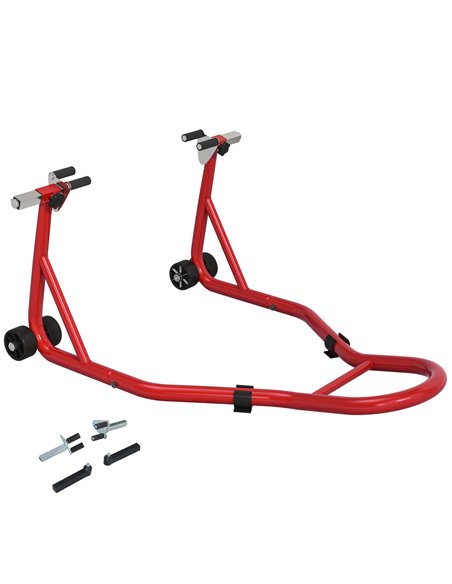 Homcom Rear Motorcycle Paddock Stand Motorbike Stand with Anti-Slip Mat, U-Shaped and L-Shaped Adapters, 200 kg Capacity, for 18 - pic 154158 | FastDaddyshop