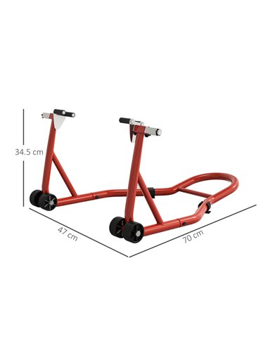 Homcom Rear Motorcycle Paddock Stand Motorbike Stand with Anti-Slip Mat, U-Shaped and L-Shaped Adapters, 200 kg Capacity, for 18
