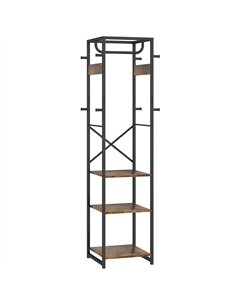 HOMCOM Multi-Storage Clothes Rack - Brown/Black