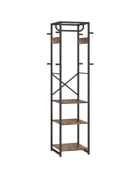 HOMCOM Multi-Storage Clothes Rack - Brown/Black - pic 154257 | FastDaddyshop