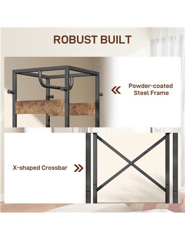 HOMCOM Multi-Storage Clothes Rack - Brown/Black