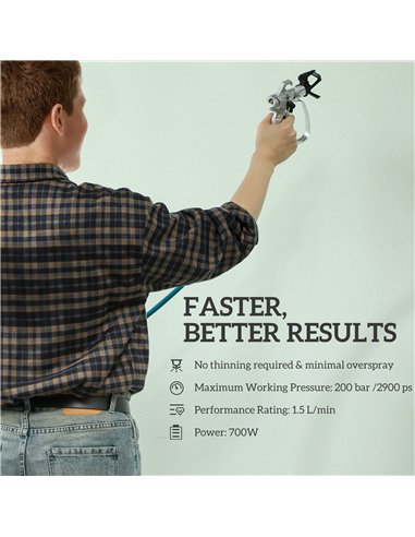 HOMCOM Airless Paint Sprayer, Thinning-Free, Electric﻿ Fence Paint Sprayer for Exterior and Interior DIY Painting Projects, Wall