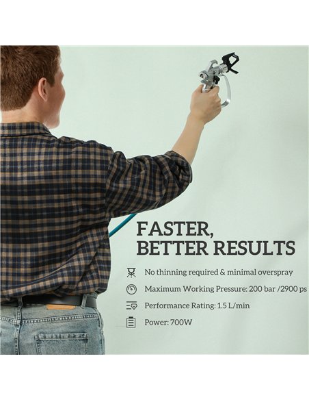 HOMCOM Airless Paint Sprayer, Thinning-Free, Electric﻿ Fence Paint Sprayer for Exterior and Interior DIY Painting Projects, Wall - pic 154270 | FastDaddyshop