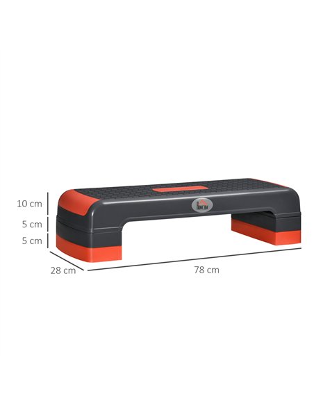 HOMCOM Aerobic Step, 10cm, 15cm & 20cm Height Adjustable Exercise Stepper for Exercise Workout, Nonslip Step Board Great for Hom - pic 154286 | FastDaddyshop