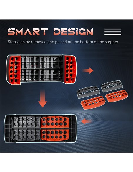 HOMCOM Aerobic Step, 10cm, 15cm & 20cm Height Adjustable Exercise Stepper for Exercise Workout, Nonslip Step Board Great for Hom - pic 154287 | FastDaddyshop