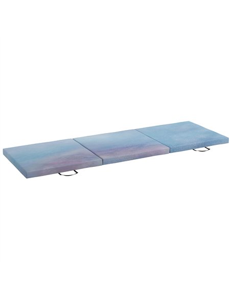 HOMCOM 6FT Foldable Gymnastics Mat, Tri-Fold 2" Thick Crash Mat with Carry Strap Handles for Home Training, Sky Blue - pic 154299 | FastDaddyshop