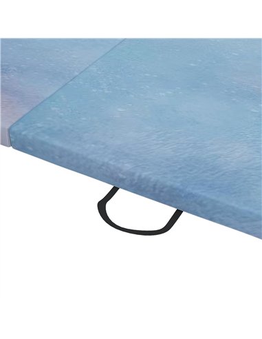 HOMCOM 6FT Foldable Gymnastics Mat, Tri-Fold 2" Thick Crash Mat with Carry Strap Handles for Home Training, Sky Blue
