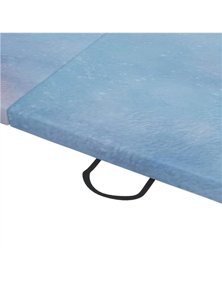 HOMCOM 6FT Foldable Gymnastics Mat, Tri-Fold 2" Thick Crash Mat with Carry Strap Handles for Home Training, Sky Blue - pic 154301 | FastDaddyshop